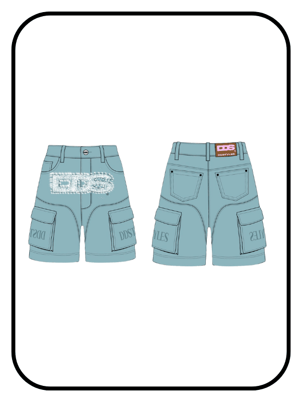 DDS Rhinestone Combat Short (blue)